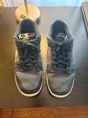 Nike Navy Suede Low-Top Sneakers with White Sole